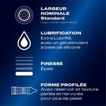 Prezervative cu striatii Durex Intense, cu efect de stimulare clitoridiana si intensificare orgasm feminin, 56 mm, 1 cutie x 10 buc