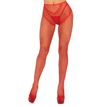 Dresuri Leg Avenue 9709, fara crotch, tip plasa, culoare rosie, marime universala
