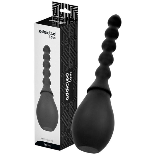Duș anal ADDICTED TOYS Travel Cleaner Model 2, capacitate 160 ml, compact și ușor de folosit, din silicon moale, negru