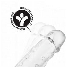 Manșon pentru penis ADDICTED TOYS Extend Your Penis Length M, pentru extensie și îngroșare, design cu puncte, 21 cm, transparent