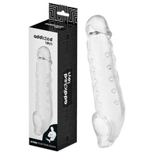 Manșon pentru penis ADDICTED TOYS Extend Your Penis Length M, pentru extensie și îngroșare, design cu puncte, 21 cm, transparent