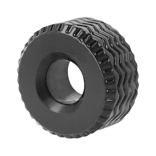 Inel pentru penis ADDICTED TOYS Extra Thick Cock Ring, design în formă de anvelopă, diametru 2.8 cm, negru