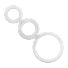 Set 3 inele pentru penis conectate ADDICTED TOYS Rings Set, din TPR, diametre progesive 2.8 - 5 cm, alb transparent
