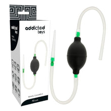 Duș anal cu tub de golire ADDICTED TOYS Travel Cleaner 3, din material flexibil și hipoalergenic, negru cu verde, 70 cm