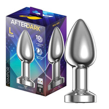 Vibrator anal AFTERDARK Dimpor Vibrating Plug, 10 funcții de vibrație, lungime 10.2 cm, diametru 4.1 cm (mărime L), argintiu