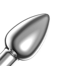 Vibrator anal AFTERDARK Dimpor Vibrating Plug, 10 funcții de vibrație, lungime 10.2 cm, diametru 4.1 cm (mărime L), argintiu