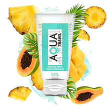 Lubrifiant cu aromă AQUA TRAVEL Tropical Fruits, pe bază de apă, cu gust delicios de fructe tropicale, 50 ml