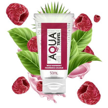 Lubrifiant cu aromă AQUA TRAVEL Wild Raspberry, pe bază de apă, cu gust delicios de zmeură sălbatică, 50 ml