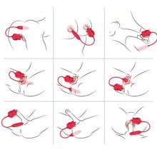 Vibrator dublu ARMONY Rose 3 in 1, în formă de trandafir, 10 funcții de aspirație, 10 funcții de vibrație, roșu