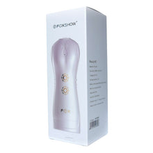 Masturbator interactiv B-SERIES Foxshow, cu funcție de sunet, 7 funcții de pulsații, 7 funcții de vibrație, 22.8 cm, alb