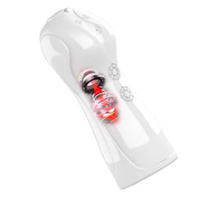 Masturbator interactiv B-SERIES Foxshow, cu funcție de sunet, 7 funcții de pulsații, 7 funcții de vibrație, 22.8 cm, alb