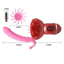 Vibrator BAILE Rolling Fun II, în formă de roată, pentru clitoris și punctul G, funcție de simulare sex oral, 6 funcții de rotație, roz