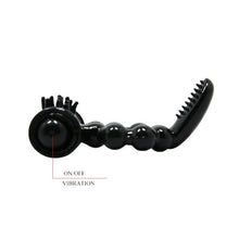 Inel pentru penis cu stimulator BAILE Sweet Ring, cu vibrator bullet inclus, din TPR, culoare negru