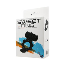 Inel pentru penis cu stimulator BAILE Sweet Ring, cu vibrator bullet inclus, din TPR, culoare negru