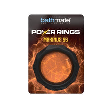 Inel pentru penis BATHMATE Power Rings Maximus 55, din silicon moale, design flexibil, diametru 5.5 cm, negru