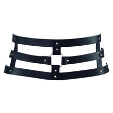 Curea 2 în 1 BIJOUX INDISCRETS Maze Belt, curea pentru talie sau cătușe BDSM, din piele ecologică, negru, mărime universală