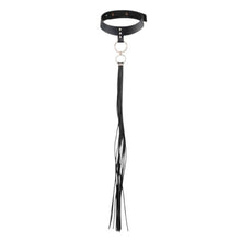 Choker BIJOUX INDISCRETS Maze Tassel Choker, design cu inele metalice și franjuri lungi, din piele ecologică, negru