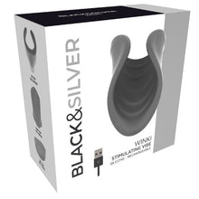 Masturbator automat BLACK & SILVER Winki, din silicon, 10 funcții de vibrație, rezistent la apă, lungime 20.5 cm, negru