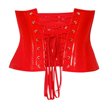 Centură corset BLACK LEVEL Vinyl Waist Cincher, din material lucios, cu fermoar frontal, mărime S, culoare roșu