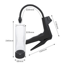 Pompa manuala BSeries - Man AirGun, cu display digital, pentru marirea penisului si imbunatatirea performantelor sexuale, culoare transparenta