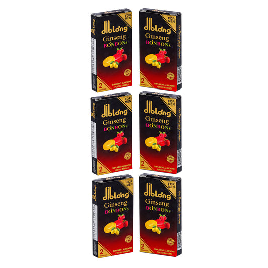 Set 12 bomboane afrodisiace premium concentrate, DIBLONG GINSENG BONBONS for MEN, pentru potenta, erectie, impotriva ejacularii, 100% natural, 6 cutii - 12 bomboane