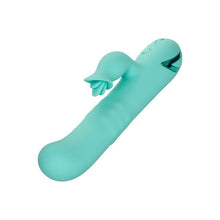 Vibrator rabbit CALEXOTICS Bel Air Bombshell, pentru stimularea clitorisului și punctului G, 3 funcții de rotație, 10 funcții de vibrație, verde turcoaz