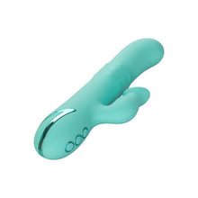 Vibrator rabbit CALEXOTICS Bel Air Bombshell, pentru stimularea clitorisului și punctului G, 3 funcții de rotație, 10 funcții de vibrație, verde turcoaz