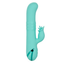 Vibrator rabbit CALEXOTICS Bel Air Bombshell, pentru stimularea clitorisului și punctului G, 3 funcții de rotație, 10 funcții de vibrație, verde turcoaz