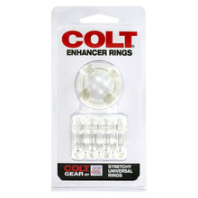 Set 2 inele pentru penis CALEXOTICS Colt Enhancer Rings, din TPE, design cu bile pentru stimulare, transparent