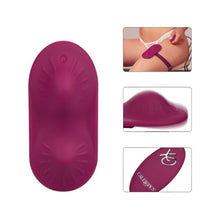Aparat de masaj intim CALEXOTICS Dual Rider Grinder, cu jartieră detașabilă, control prin telecomandă, 12 funcții de vibrații, mov