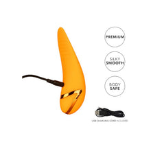 Stimulator clitoris CALEXOTICS Hollywood Hottie, cu funcție Power Boost, 10 funcții de vibrație, rezistent la apă, portocaliu