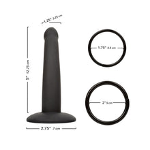 Strap-on pentru picior CALEXOTICS Onyxxx Thigh Strap with Silicone Probe, cu dildo inclus, lungime 12.7 cm, negru