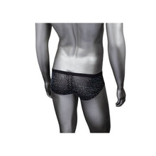 Chilot sexy bărbați CALEXOTICS Radiance Classic Briefs, lenjerie erotică din plasă cu strasuri, negru, mărime universală (45-3)