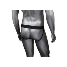 Chilot sexy bărbați CALEXOTICS Radiance Jock Strap, cu benzi subțiri pe fese, design din plasă cu strasuri, negru, mărime universală (40-3)