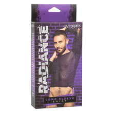 Bluză sexy bărbați CALEXOTICS Radiance Long Sleeve Shirt, design din plasă cu strasuri, negru, mărime universală (20-3)