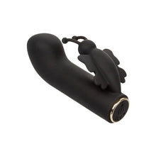 Vibrator CALEXOTICS Raven Butterfly, cu stimulator dublu pentru clitoris și punctul G, 10 funcții de vibrație, rezistent la apă IPX7, negru