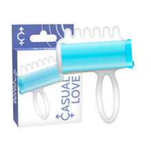 Vibrator pentru deget CASUAL LOVE Thimble Vibrator, din TPR, pentru stimulare clitoris și zone erogene, albastru