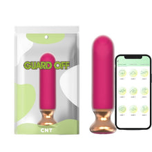 Plug anal vibrator CNT GUARD OFF Sweet Bomb Bevel, control prin aplicație, 9 funcții de vibrație, 12 cm, roz cu auriu