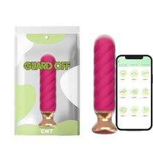 Plug anal vibrator CNT GUARD OFF Sweet Bomb Swirl, control prin aplicație, 9 funcții de vibrație, 12.7 cm, roz cu auriu