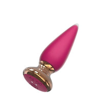 Plug anal vibrator CNT GUARD OFF Sweet Bomb Tappered, control prin aplicație, 9 funcții de vibrație, 12 cm, roz cu auriu
