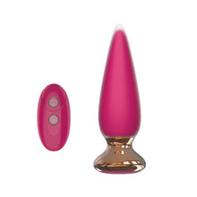 Plug anal vibrator CNT GUARD OFF Sweet Bomb Tappered, control prin aplicație, 9 funcții de vibrație, 12 cm, roz cu auriu