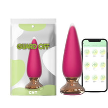 Plug anal vibrator CNT GUARD OFF Sweet Bomb Tappered, control prin aplicație, 9 funcții de vibrație, 12 cm, roz cu auriu
