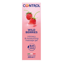 Gel pentru masaj și lubrifiant CONTROL Wild Berries, capac cu bile de masaj, aromă de fructe de pădure, 200 ml