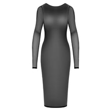 Rochie sexy COTTELLI Party Dress, lenjerie erotică din plasă cu lanț și fermoar pe spate, culoare negru, mărime L