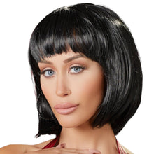Perucă sexy COTTELLI Accessoires, pentru jocuri erotice și costume roleplay, bob scurt cu breton, culoarea negru