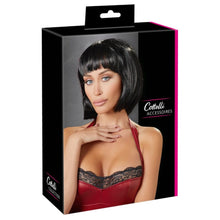 Perucă sexy COTTELLI Accessoires, pentru jocuri erotice și costume roleplay, bob scurt cu breton, culoarea negru