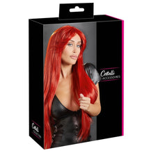 Perucă sexy COTTELLI Accessoires, pentru jocuri erotice și costume roleplay, păr lung și drept cu breton, culoarea roșcat intens
