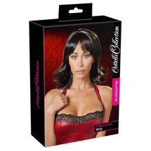 Perucă sexy COTTELLI Accessoires, pentru jocuri erotice și costume roleplay, păr scurt cu vârfuri întoarse și breton, negru
