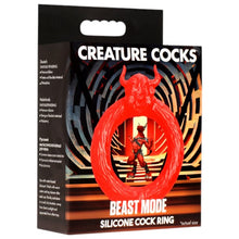 Inel pentru penis CREATURE COCKS Beast Mode, cu cap de taur, pentru jocuri de fantezie, din silicon flexibil, diametru 4 cm, roșu