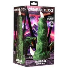 Dildo dragon CREATURE COCKS Dragon Claw, în formă de gheară, pentru jocuri de fantezie, bază cu ventuză, 24 cm, verde